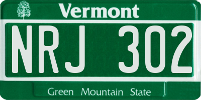 VT license plate NRJ302