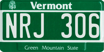 VT license plate NRJ306