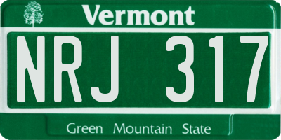 VT license plate NRJ317