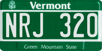 VT license plate NRJ320