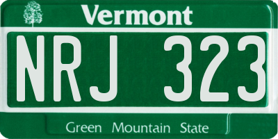VT license plate NRJ323
