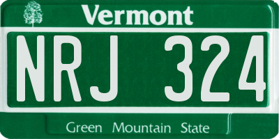 VT license plate NRJ324
