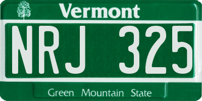 VT license plate NRJ325