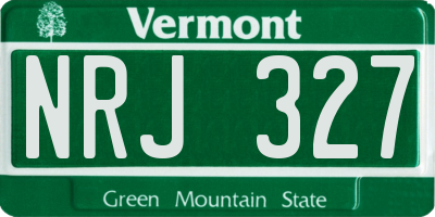 VT license plate NRJ327