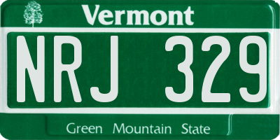 VT license plate NRJ329