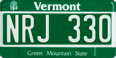 VT license plate NRJ330