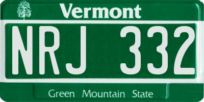 VT license plate NRJ332
