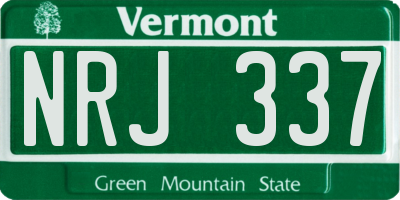 VT license plate NRJ337
