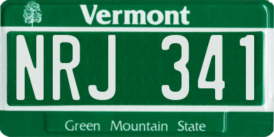 VT license plate NRJ341