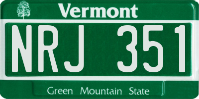 VT license plate NRJ351