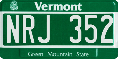 VT license plate NRJ352