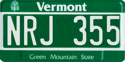 VT license plate NRJ355
