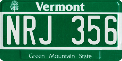 VT license plate NRJ356