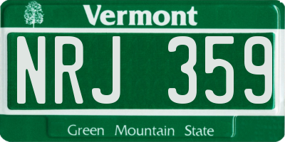 VT license plate NRJ359
