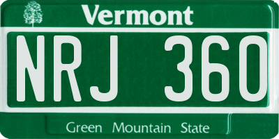 VT license plate NRJ360