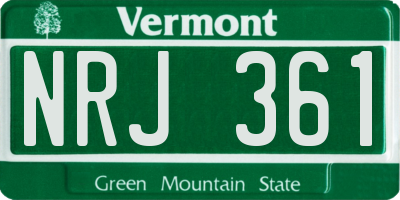 VT license plate NRJ361