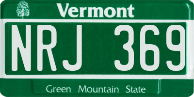 VT license plate NRJ369