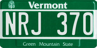 VT license plate NRJ370