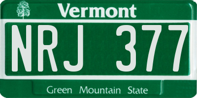 VT license plate NRJ377