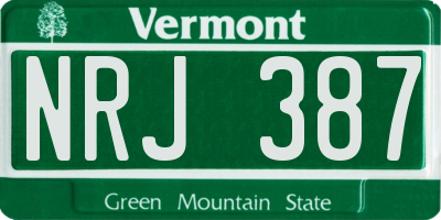 VT license plate NRJ387
