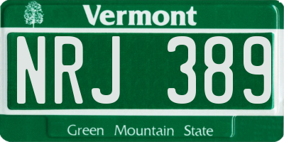 VT license plate NRJ389