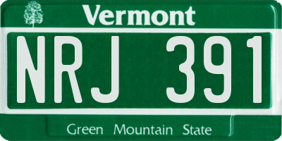 VT license plate NRJ391