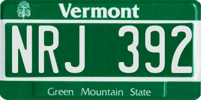 VT license plate NRJ392
