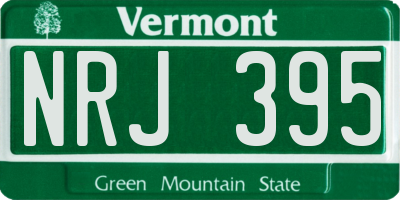 VT license plate NRJ395