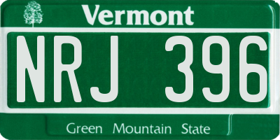 VT license plate NRJ396