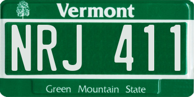 VT license plate NRJ411
