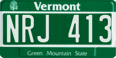 VT license plate NRJ413