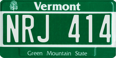 VT license plate NRJ414