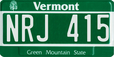 VT license plate NRJ415
