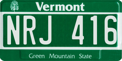 VT license plate NRJ416