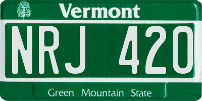 VT license plate NRJ420
