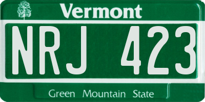 VT license plate NRJ423