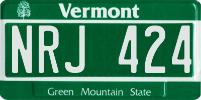 VT license plate NRJ424