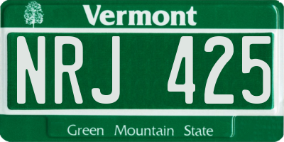 VT license plate NRJ425