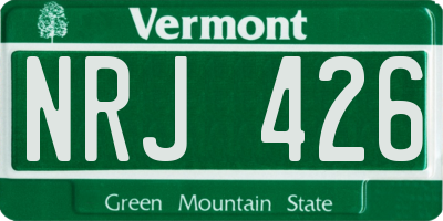 VT license plate NRJ426