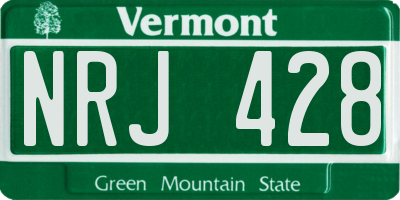 VT license plate NRJ428
