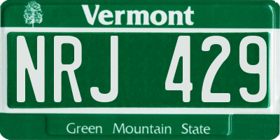 VT license plate NRJ429