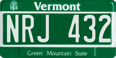 VT license plate NRJ432