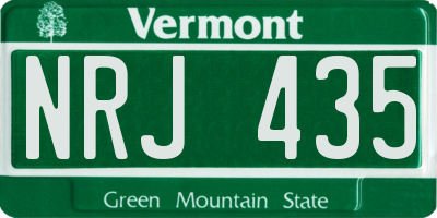 VT license plate NRJ435