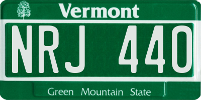 VT license plate NRJ440