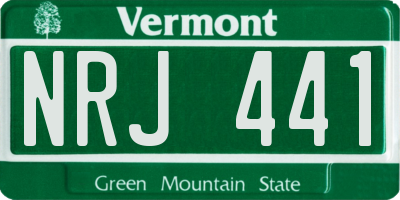 VT license plate NRJ441