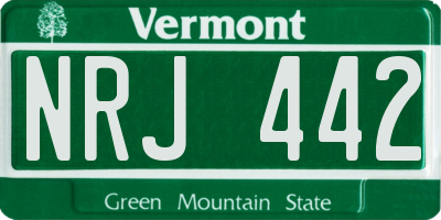 VT license plate NRJ442