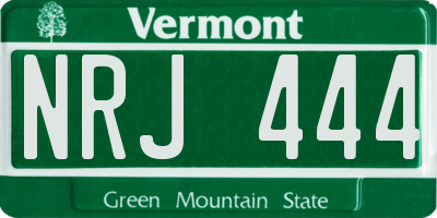 VT license plate NRJ444