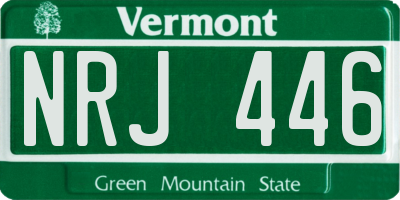 VT license plate NRJ446