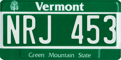 VT license plate NRJ453
