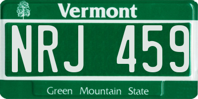 VT license plate NRJ459